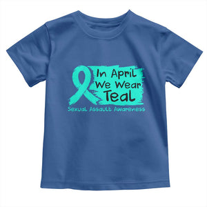 Sexual Assault Awareness Toddler T Shirt In April We Wear Teal TS10 Royal Blue Print Your Wear