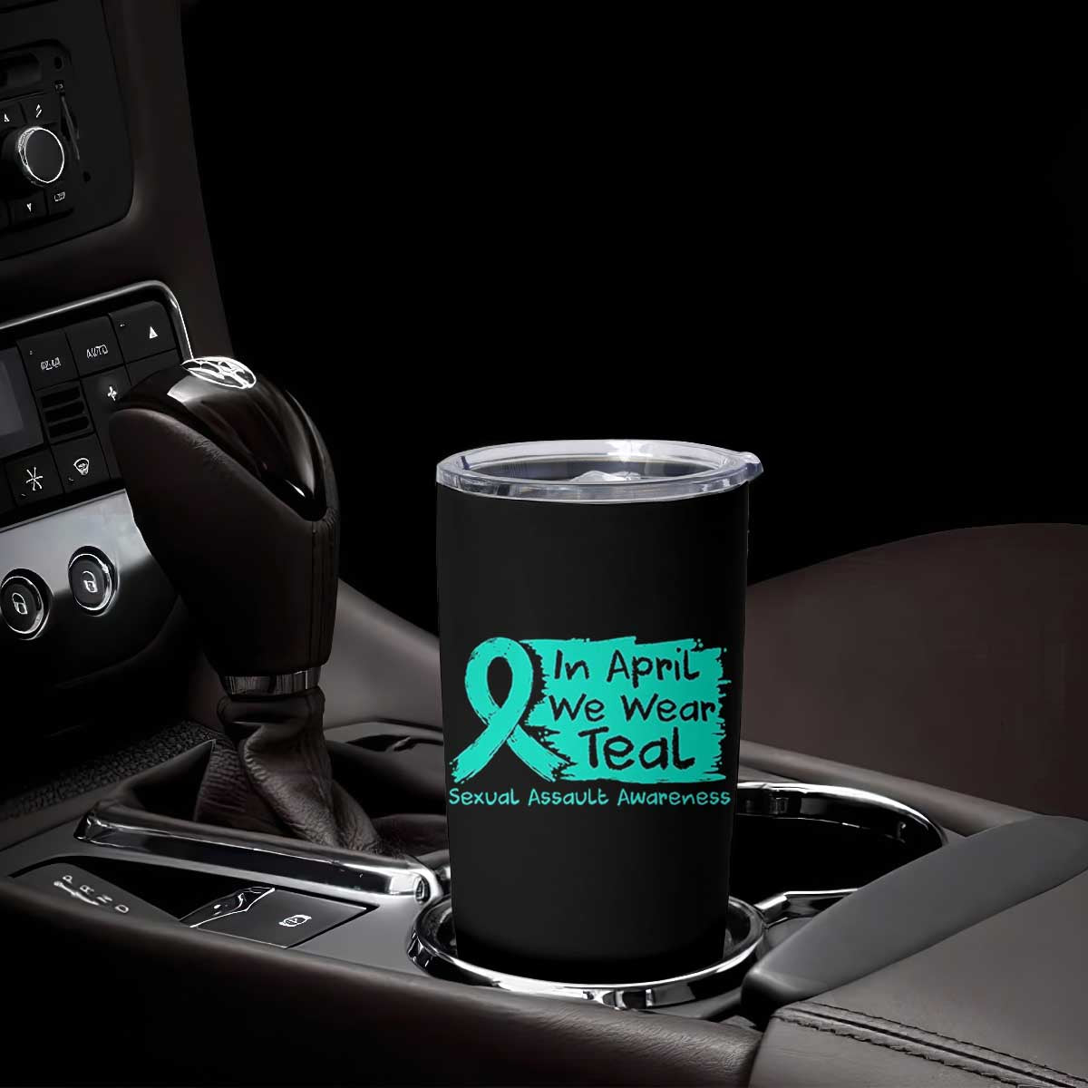 Sexual Assault Awareness Tumbler Cup In April We Wear Teal TS10 Print Your Wear