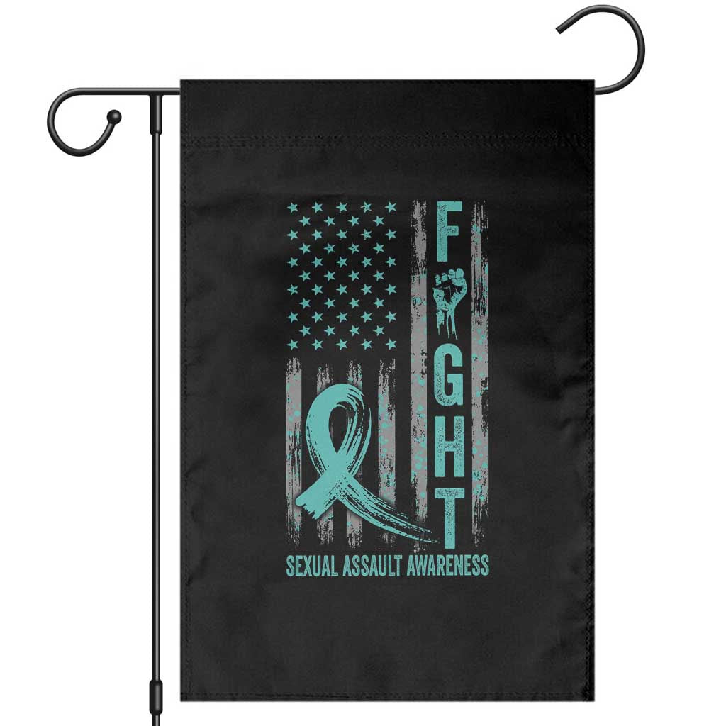 Sexual Assault Awareness Garden Flag Fight Cancer American Flag Teal Ribbon TS10 Black Print Your Wear