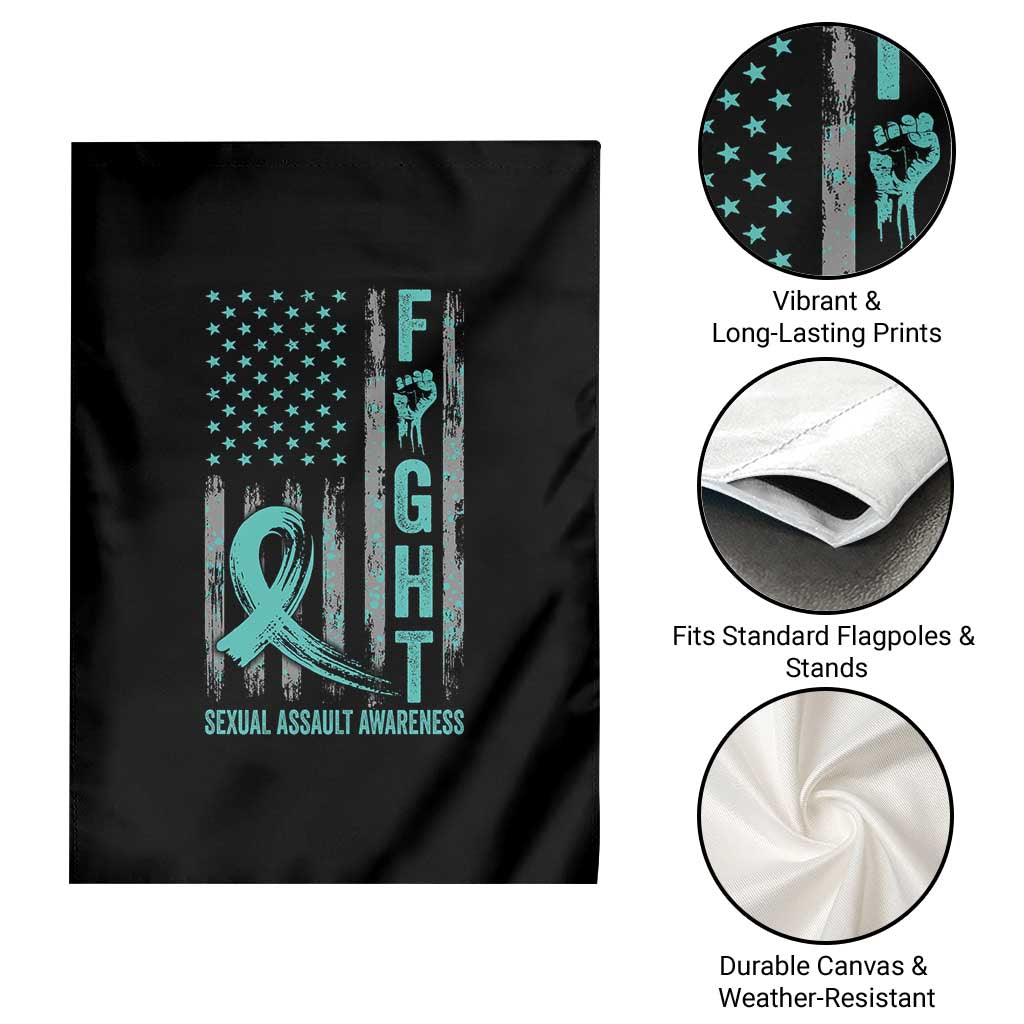 Sexual Assault Awareness Garden Flag Fight Cancer American Flag Teal Ribbon TS10 Print Your Wear