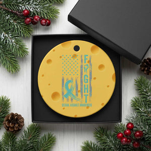 Sexual Assault Awareness Ceramic Ornament Fight Cancer American Flag Teal Ribbon TS10 1pc Yellow Cheese Print Your Wear
