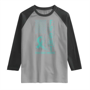 Sexual Assault Awareness Raglan Shirt Fight Cancer American Flag Teal Ribbon TS10 Sport Gray Black Print Your Wear