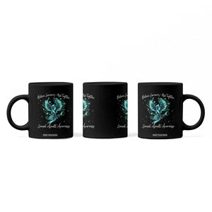 Sexual Assault Awareness Coffee Mug Phoenix Bird Reborn Rising Born Again Firebird Teal Ribbon TS10 Print Your Wear