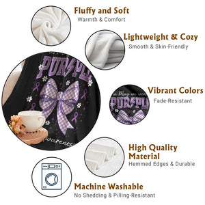 In May We Wear Purple Lupus Awareness Throw Blanket Purple Ribbon Coquette Bow TS10 Print Your Wear