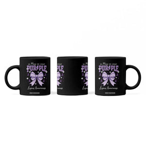 In May We Wear Purple Lupus Awareness Coffee Mug Purple Ribbon Coquette Bow TS10 Print Your Wear