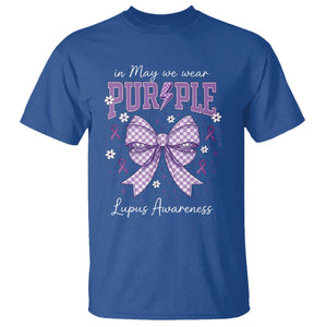 In May We Wear Purple Lupus Awareness T Shirt Purple Ribbon Coquette Bow TS10 Royal Blue Print Your Wear