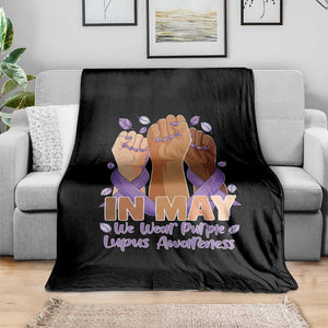 In May We Wear Purple Lupus Awareness Throw Blanket Purple Ribbon TS10 Print Your Wear
