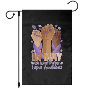 In May We Wear Purple Lupus Awareness Garden Flag Purple Ribbon TS10 Black Print Your Wear