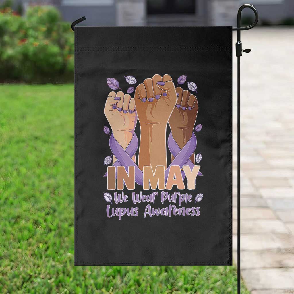 In May We Wear Purple Lupus Awareness Garden Flag Purple Ribbon TS10 Print Your Wear