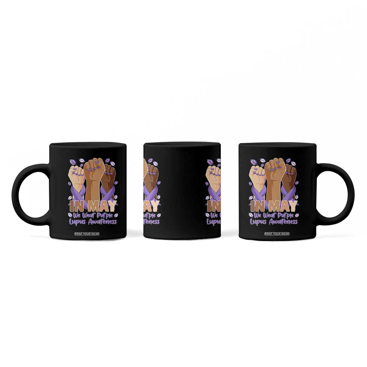 In May We Wear Purple Lupus Awareness Coffee Mug Purple Ribbon TS10 Print Your Wear