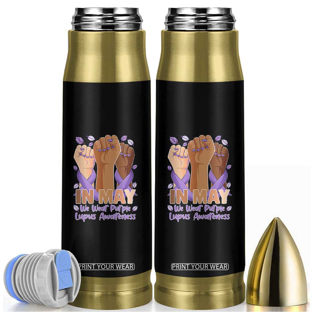 In May We Wear Purple Lupus Awareness Bullet Tumbler Purple Ribbon TS10 Black Print Your Wear