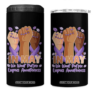In May We Wear Purple Lupus Awareness 4 in 1 Can Cooler Tumbler Purple Ribbon TS10 One Size: 16 oz Black Print Your Wear
