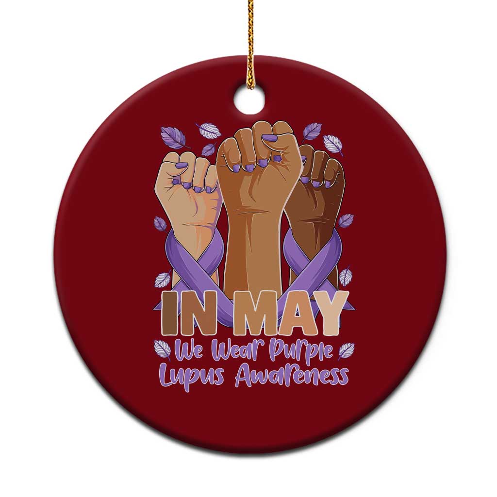 In May We Wear Purple Lupus Awareness Ceramic Ornament Purple Ribbon TS10 1pc Red Print Your Wear