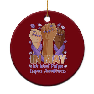 In May We Wear Purple Lupus Awareness Ceramic Ornament Purple Ribbon TS10 1pc Red Print Your Wear
