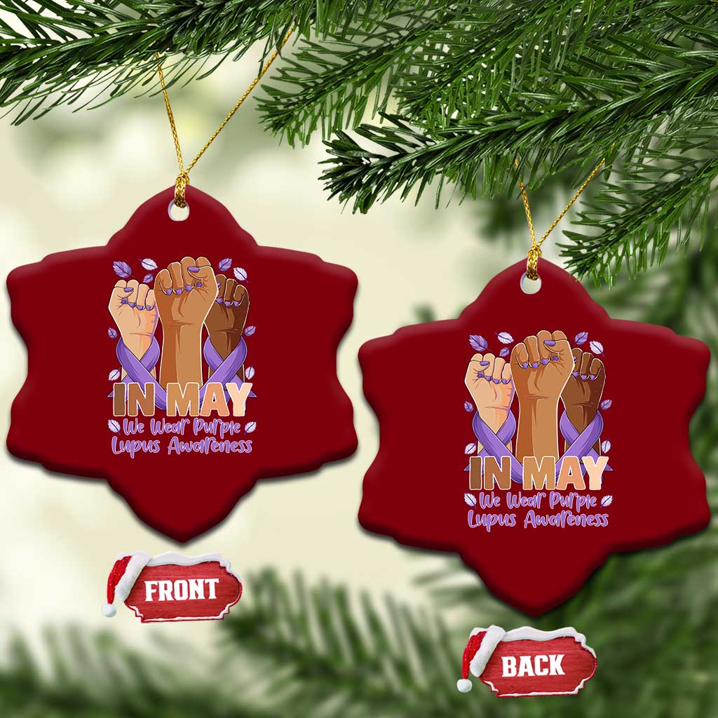 In May We Wear Purple Lupus Awareness Ceramic Ornament Purple Ribbon TS10 Print Your Wear