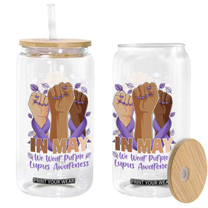 In May We Wear Purple Lupus Awareness Glass Can Purple Ribbon TS10 Print Your Wear