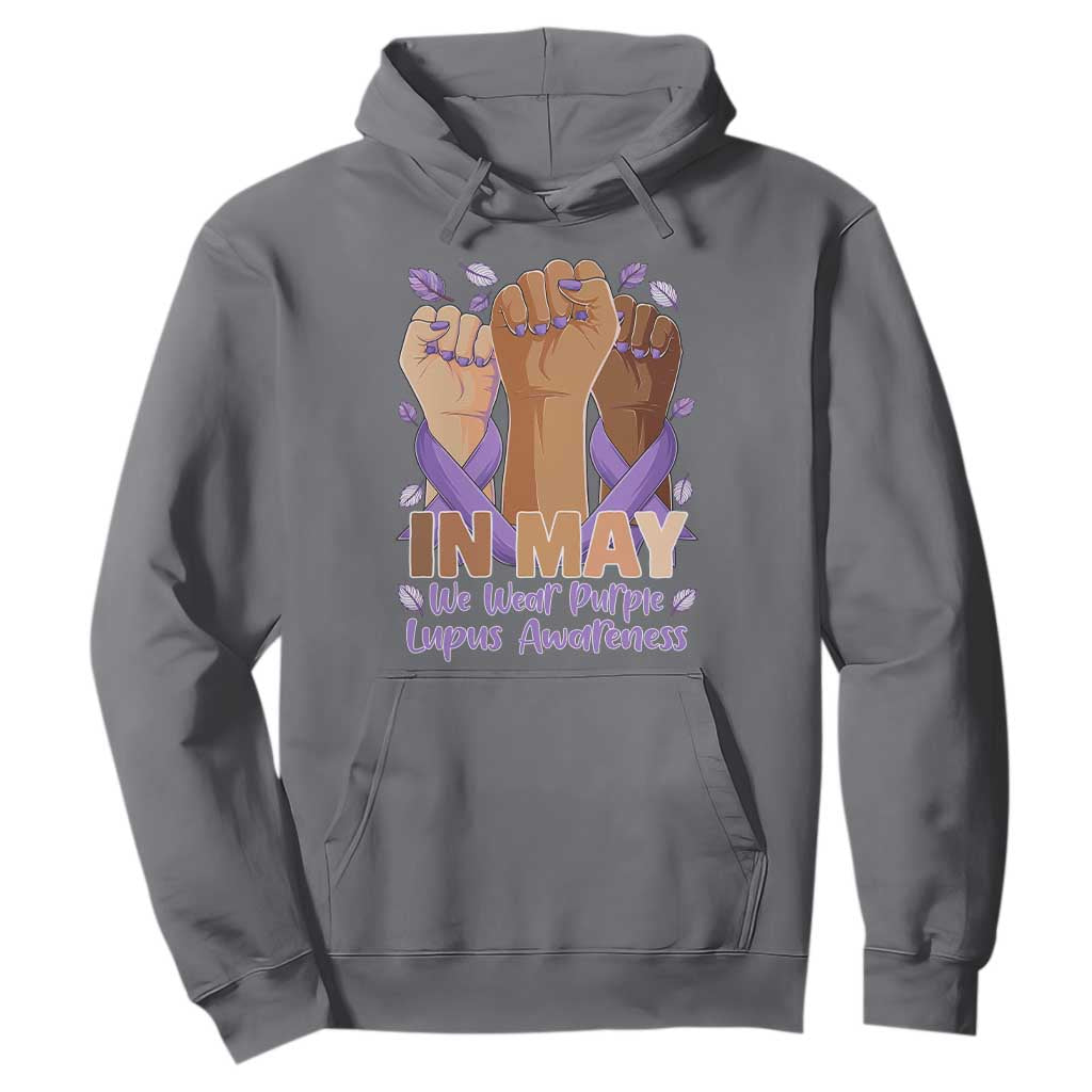In May We Wear Purple Lupus Awareness Hoodie Purple Ribbon TS10 Charcoal Print Your Wear