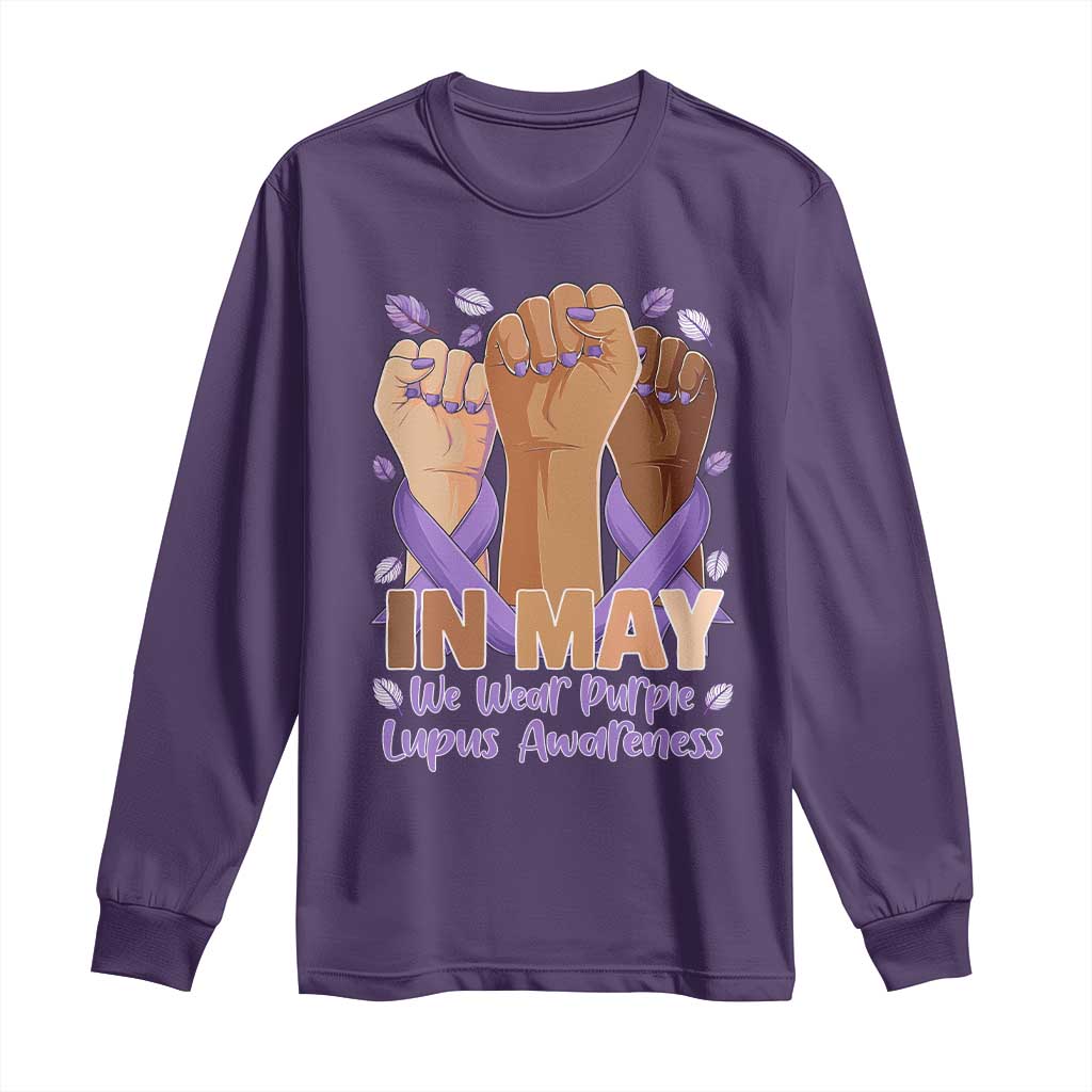 In May We Wear Purple Lupus Awareness Long Sleeve Shirt Purple Ribbon TS10 Purple Print Your Wear