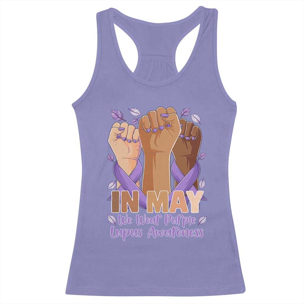 In May We Wear Purple Lupus Awareness Racerback Tank Top Purple Ribbon TS10 Violet Print Your Wear
