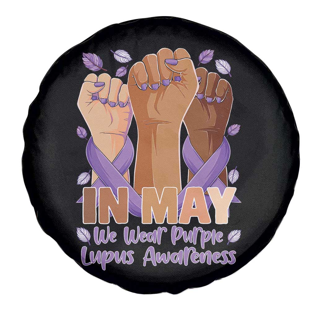 In May We Wear Purple Lupus Awareness Spare Tire Cover Purple Ribbon TS10 Print Your Wear