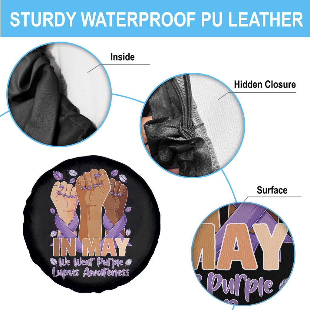 In May We Wear Purple Lupus Awareness Spare Tire Cover Purple Ribbon TS10 Print Your Wear