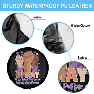 In May We Wear Purple Lupus Awareness Spare Tire Cover Purple Ribbon TS10 Print Your Wear