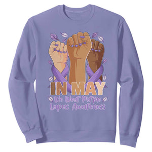 In May We Wear Purple Lupus Awareness Sweatshirt Purple Ribbon TS10 Violet Print Your Wear