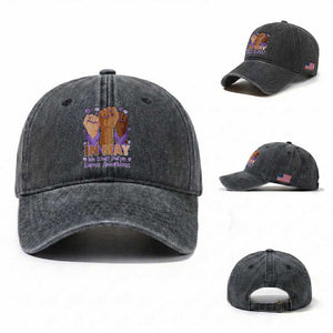 In May We Wear Purple Lupus Awareness Washed Cotton Baseball Cap Purple Ribbon TS10 Washed Cap Universal Fit Dark Gray Print Your Wear