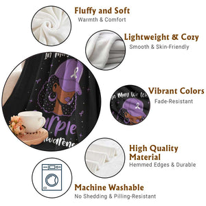 Lupus Awareness Throw Blanket African American Black Women Fight Lupus Purple Ribbon TS10 Print Your Wear