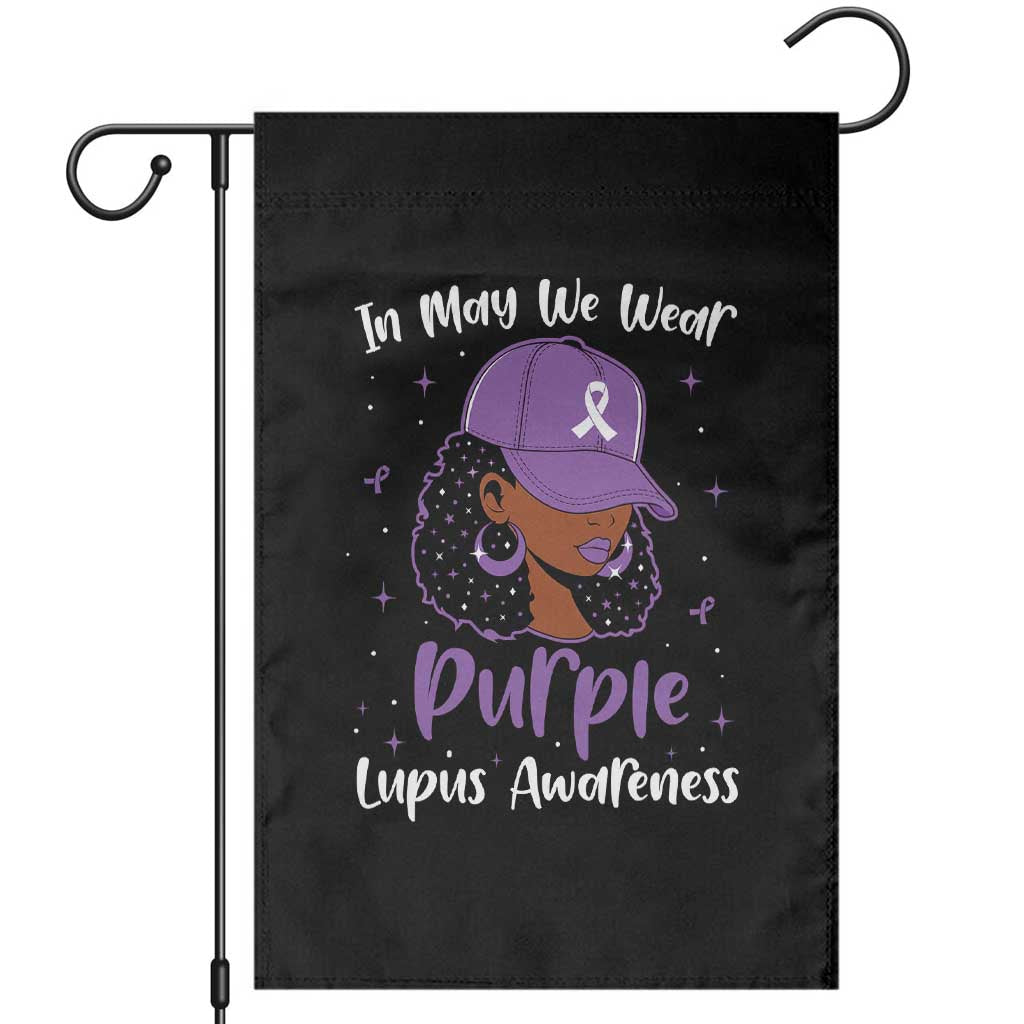 Lupus Awareness Garden Flag African American Black Women Fight Lupus Purple Ribbon TS10 Black Print Your Wear