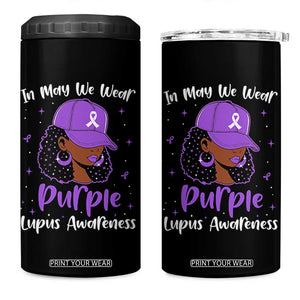 Lupus Awareness 4 in 1 Can Cooler Tumbler African American Black Women Fight Lupus Purple Ribbon TS10 One Size: 16 oz Black Print Your Wear