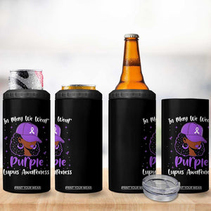 Lupus Awareness 4 in 1 Can Cooler Tumbler African American Black Women Fight Lupus Purple Ribbon TS10 Print Your Wear