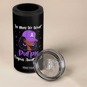 Lupus Awareness 4 in 1 Can Cooler Tumbler African American Black Women Fight Lupus Purple Ribbon TS10 Print Your Wear
