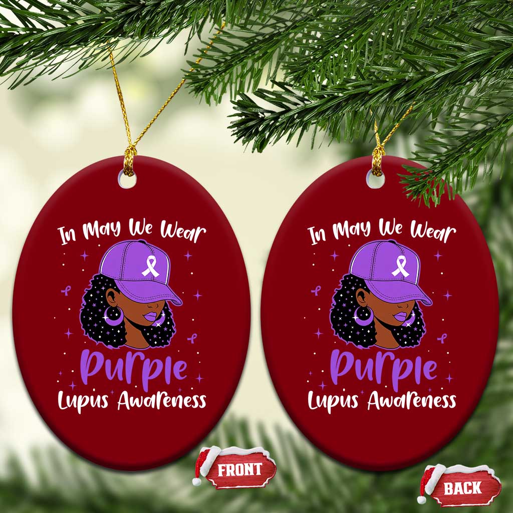 Lupus Awareness Ceramic Ornament African American Black Women Fight Lupus Purple Ribbon TS10 Print Your Wear