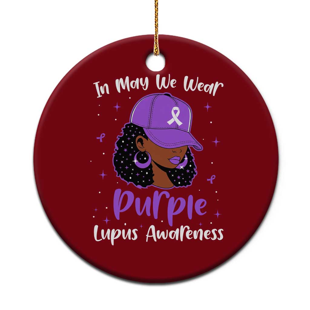 Lupus Awareness Ceramic Ornament African American Black Women Fight Lupus Purple Ribbon TS10 1pc Red Print Your Wear