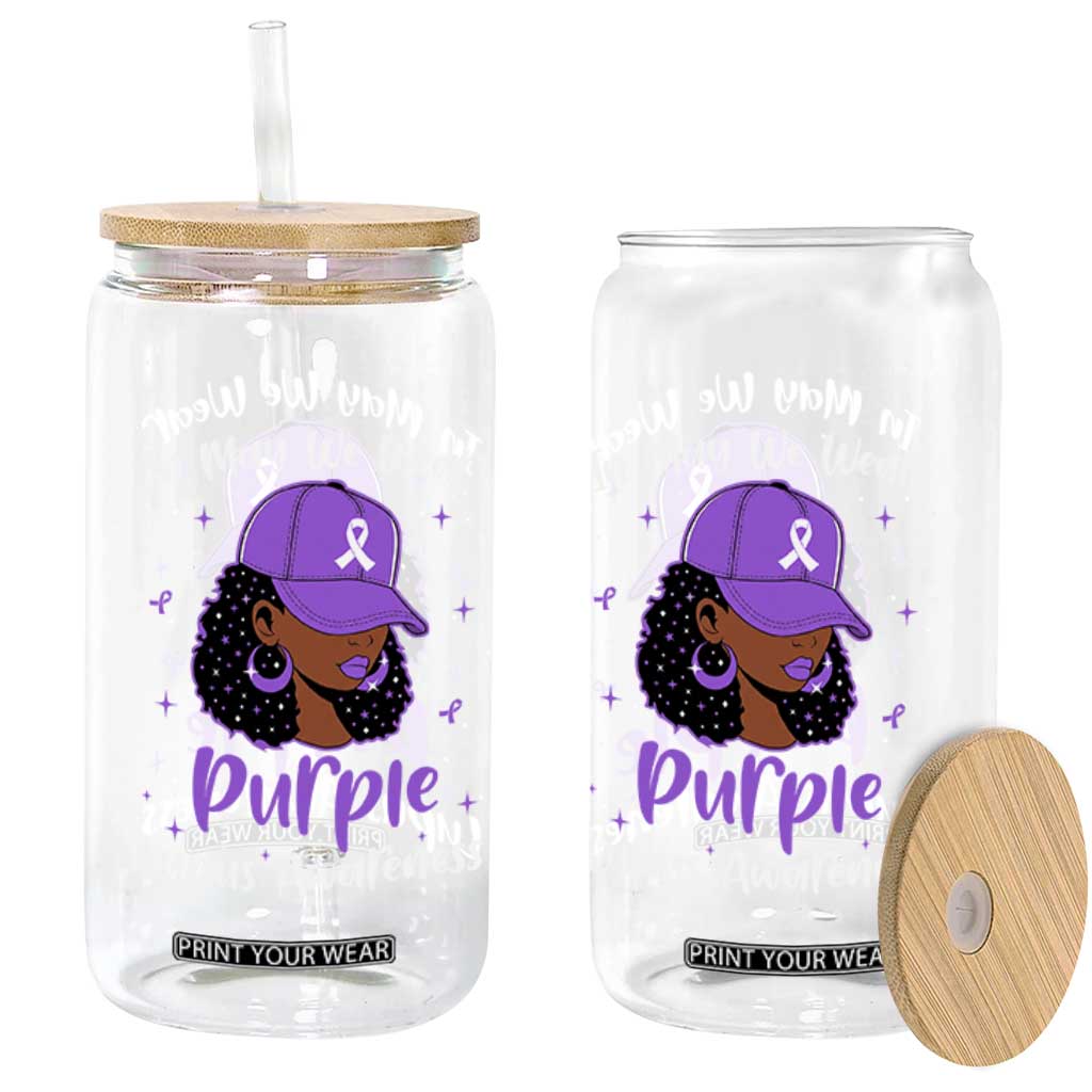 Lupus Awareness Glass Can African American Black Women Fight Lupus Purple Ribbon TS10 Print Your Wear