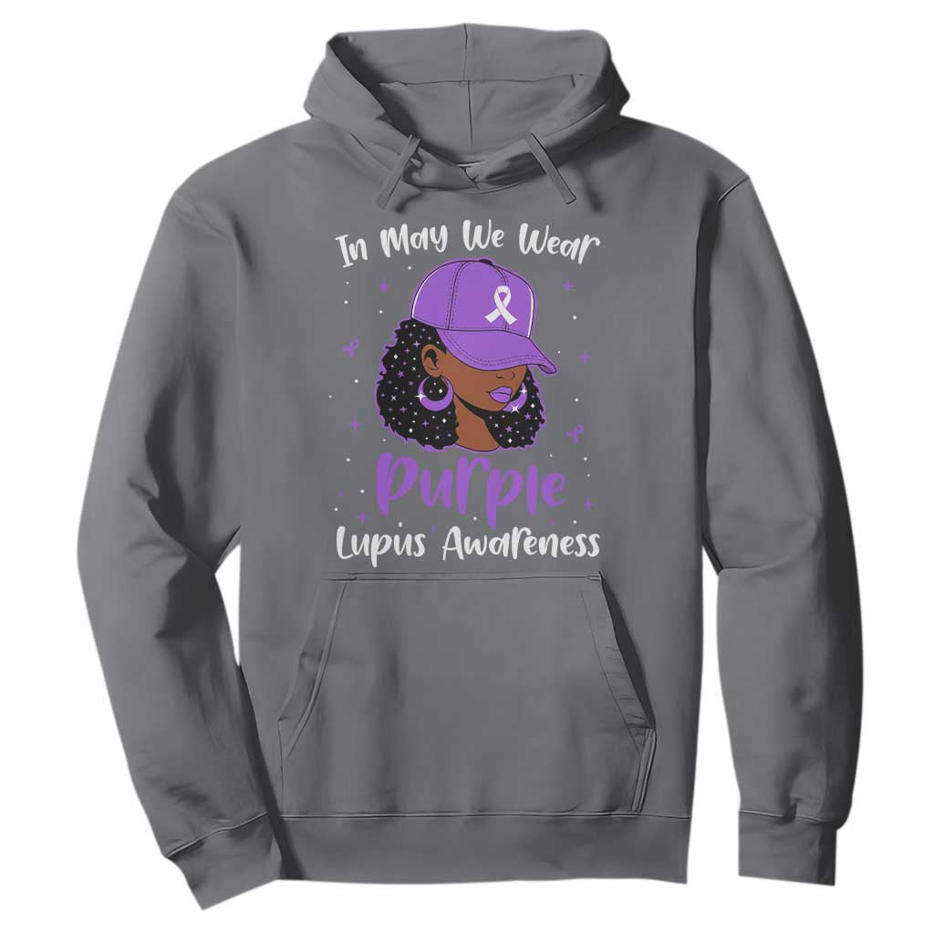 Lupus Awareness Hoodie African American Black Women Fight Lupus Purple Ribbon TS10 Charcoal Print Your Wear