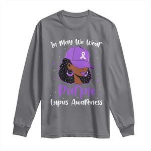 Lupus Awareness Long Sleeve Shirt African American Black Women Fight Lupus Purple Ribbon TS10 Charcoal Print Your Wear
