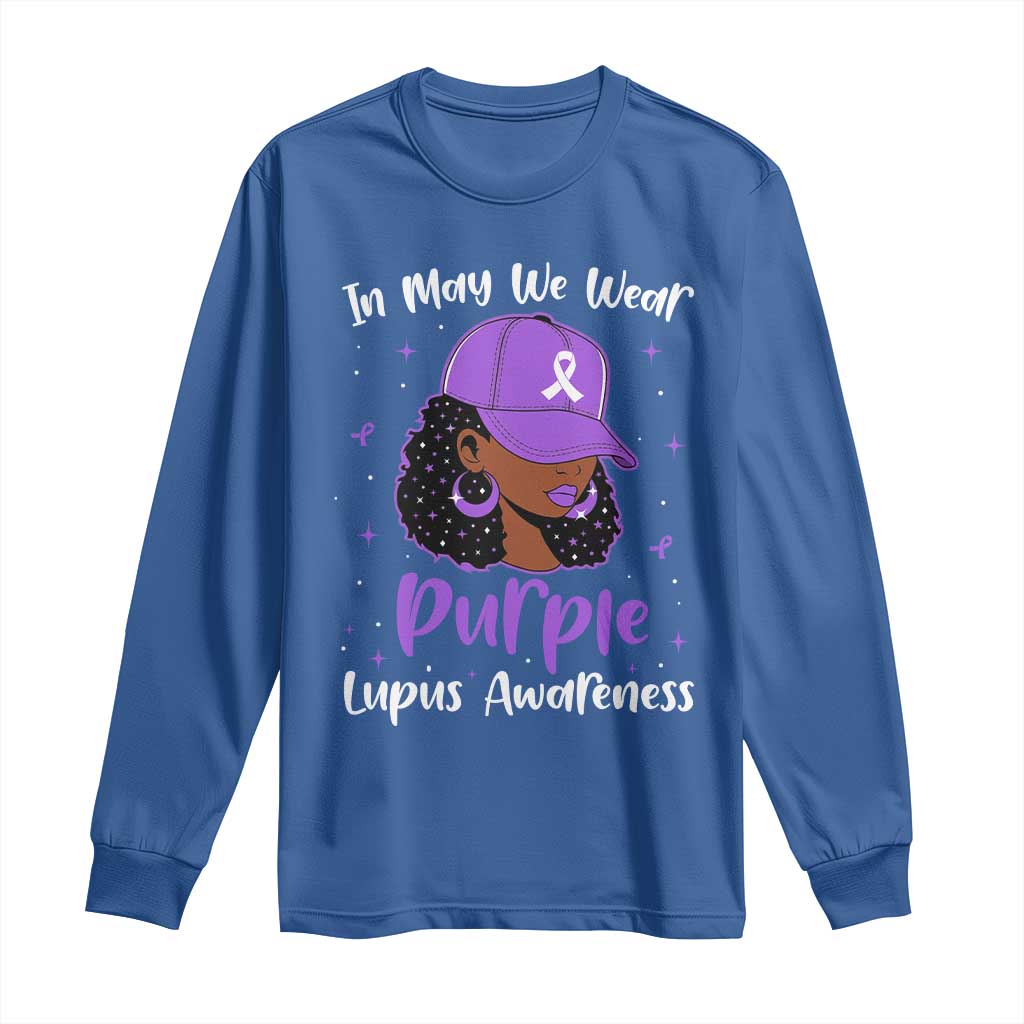 Lupus Awareness Long Sleeve Shirt African American Black Women Fight Lupus Purple Ribbon TS10 Royal Blue Print Your Wear