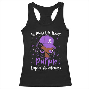 Lupus Awareness Racerback Tank Top African American Black Women Fight Lupus Purple Ribbon TS10 Black Print Your Wear
