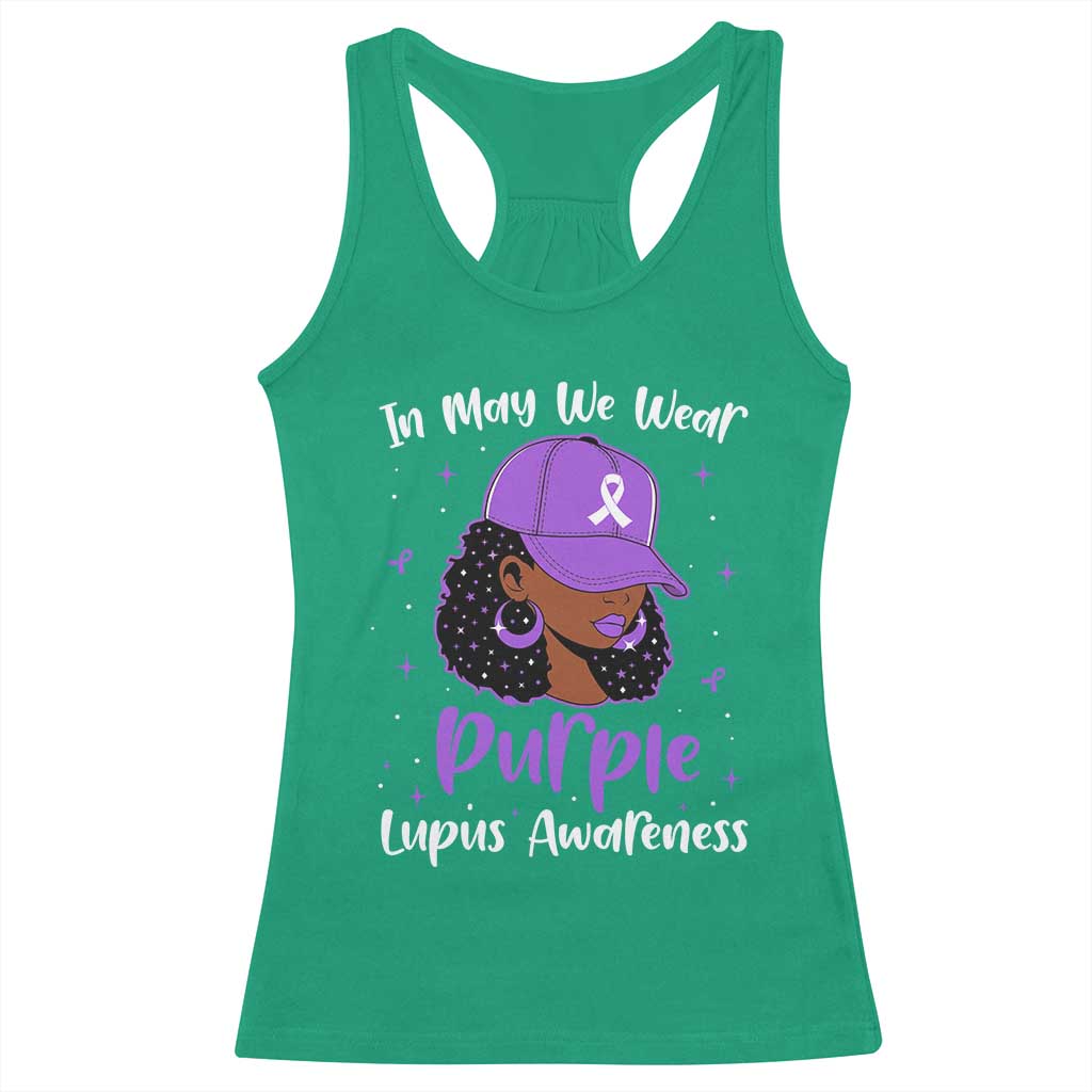 Lupus Awareness Racerback Tank Top African American Black Women Fight Lupus Purple Ribbon TS10 Irish Green Print Your Wear