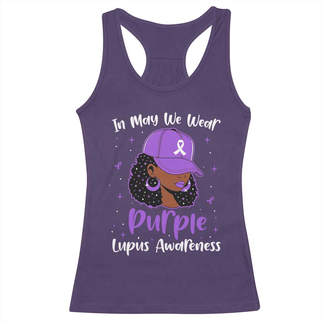 Lupus Awareness Racerback Tank Top African American Black Women Fight Lupus Purple Ribbon TS10 Purple Print Your Wear