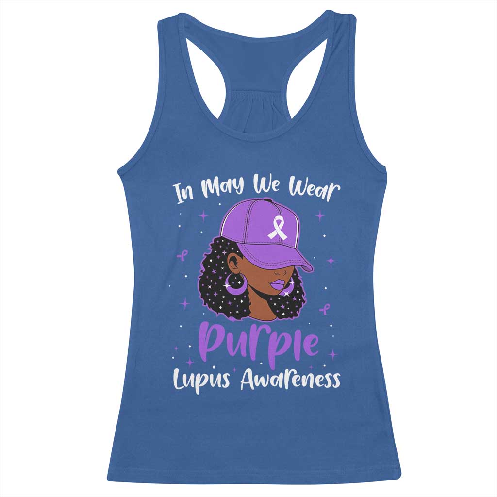 Lupus Awareness Racerback Tank Top African American Black Women Fight Lupus Purple Ribbon TS10 Royal Blue Print Your Wear