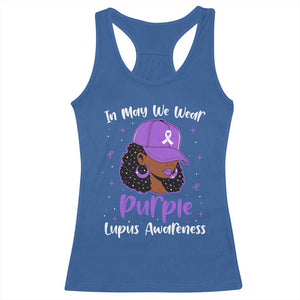 Lupus Awareness Racerback Tank Top African American Black Women Fight Lupus Purple Ribbon TS10 Royal Blue Print Your Wear