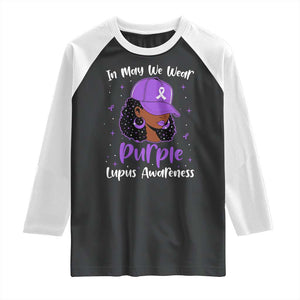 Lupus Awareness Raglan Shirt African American Black Women Fight Lupus Purple Ribbon TS10 Black White Print Your Wear