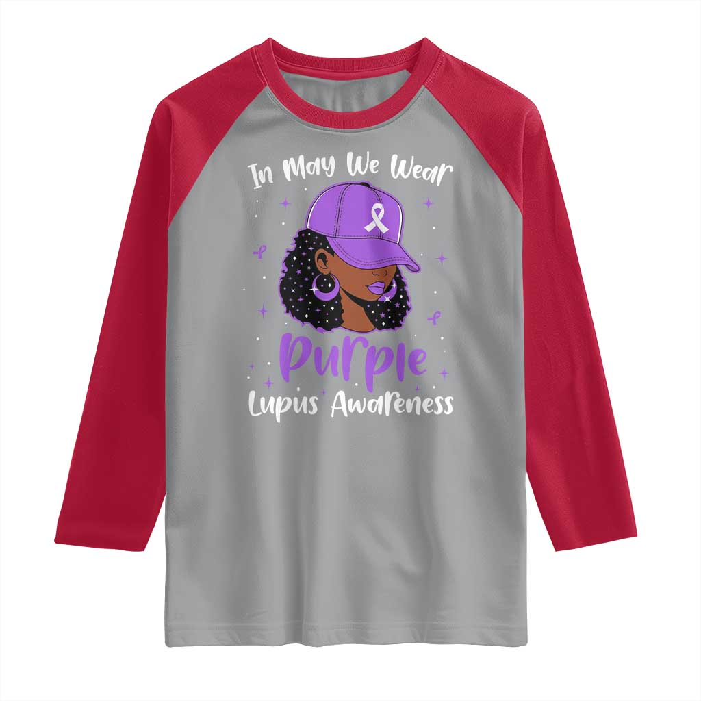 Lupus Awareness Raglan Shirt African American Black Women Fight Lupus Purple Ribbon TS10 Sport Gray Red Print Your Wear