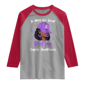 Lupus Awareness Raglan Shirt African American Black Women Fight Lupus Purple Ribbon TS10 Sport Gray Red Print Your Wear