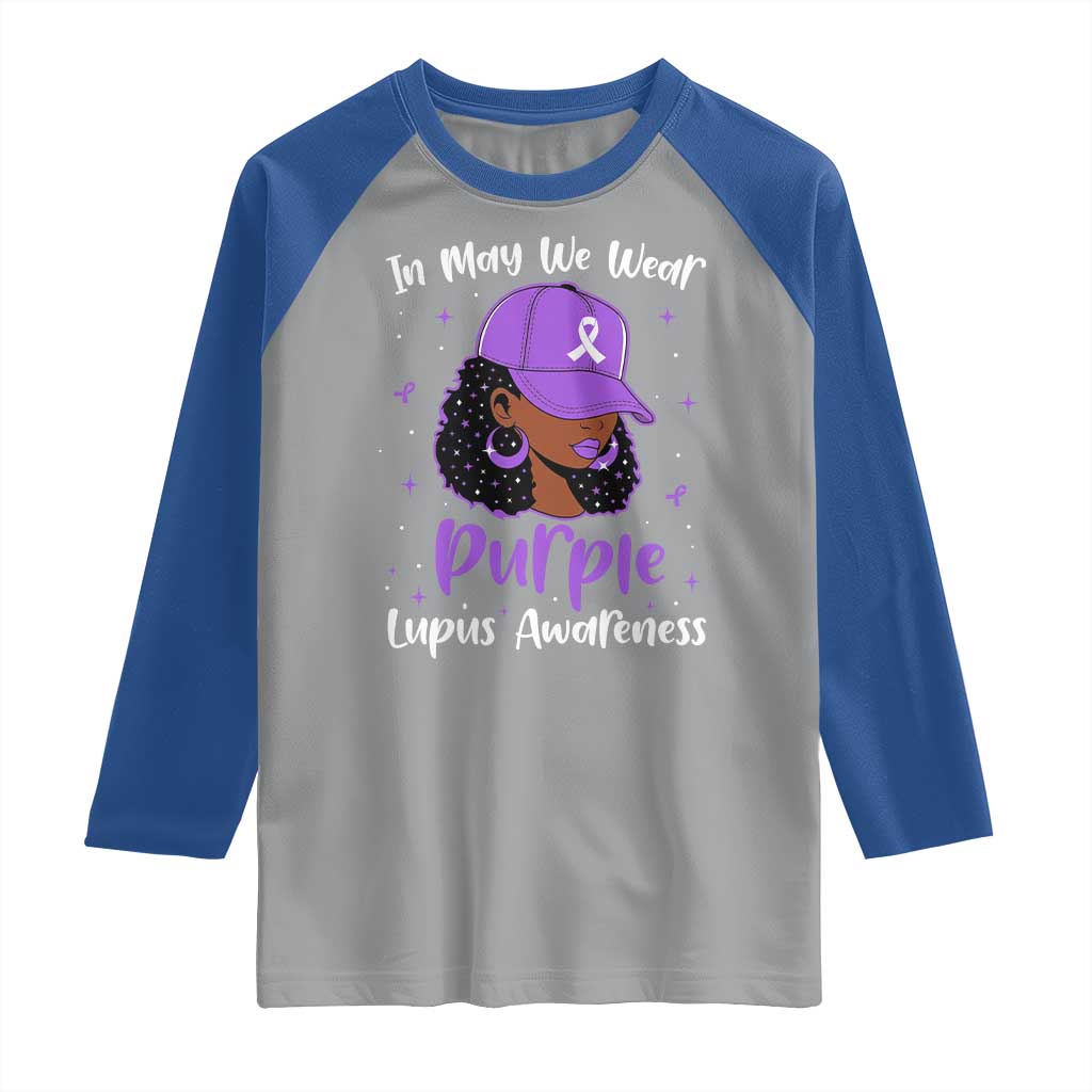 Lupus Awareness Raglan Shirt African American Black Women Fight Lupus Purple Ribbon TS10 Sport Gray Royal Print Your Wear