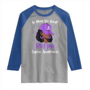 Lupus Awareness Raglan Shirt African American Black Women Fight Lupus Purple Ribbon TS10 Sport Gray Royal Print Your Wear