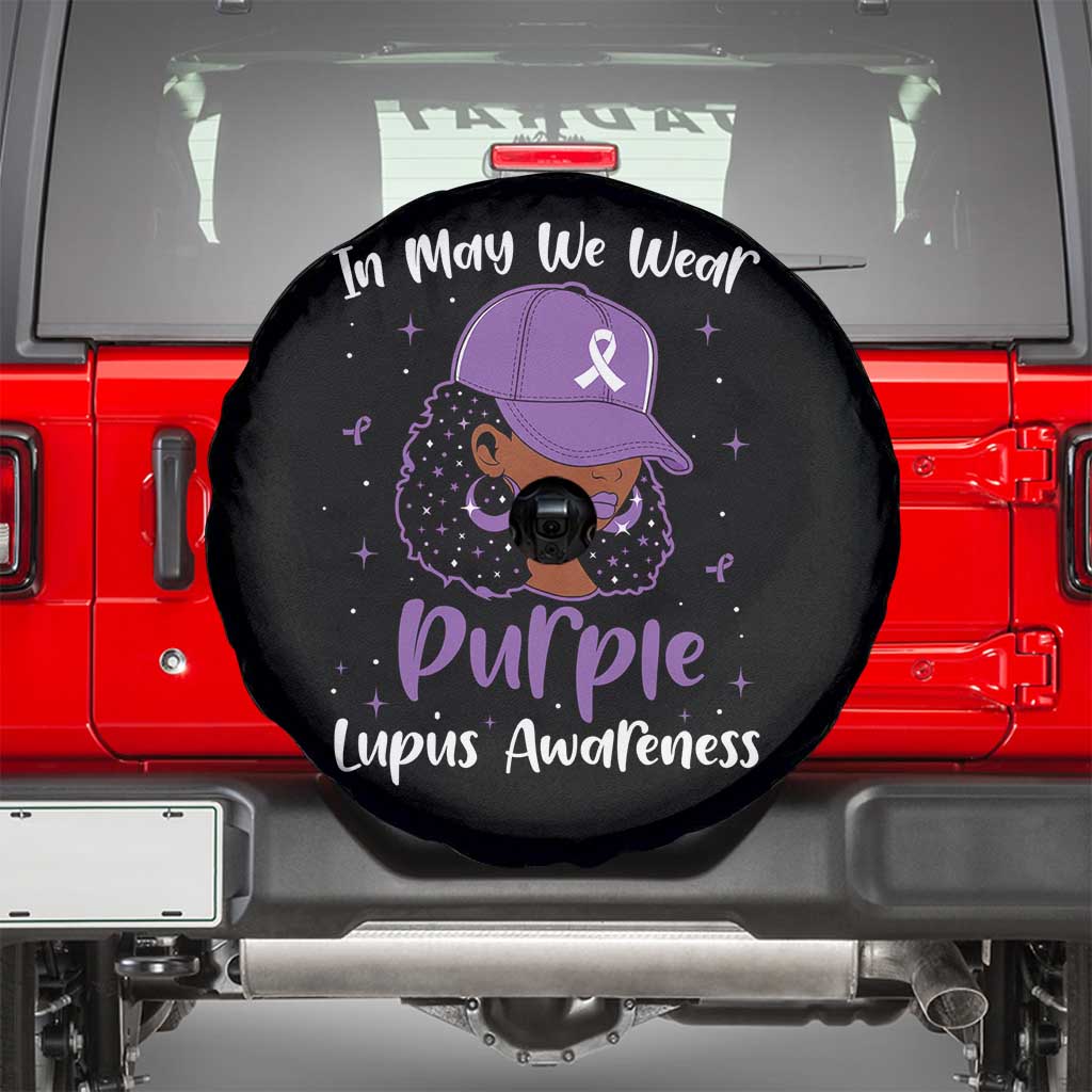 Lupus Awareness Spare Tire Cover African American Black Women Fight Lupus Purple Ribbon TS10 Black Print Your Wear